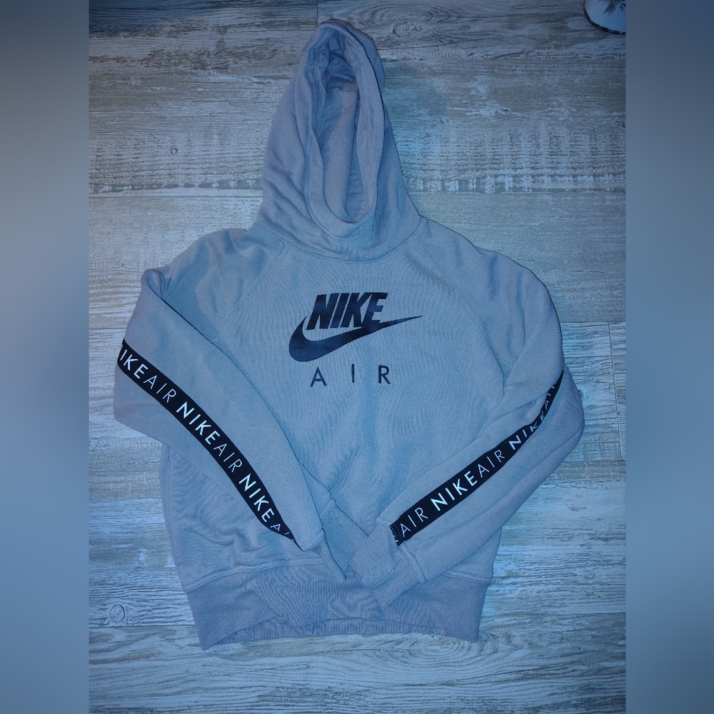 Nike Air Hoodie in Light Blue with Black Logo and Trim